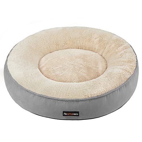 Feandrea Hundebett, Katzenbett, Donut, Ø 60 cm, hellgrau...