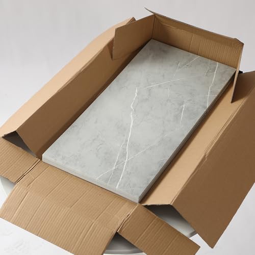 Trafagala 10x Fliesenaufkleber Marmor Grey - 60 x 30 cm - Selbstklebende Fliesen Bad - Klebefliesen...