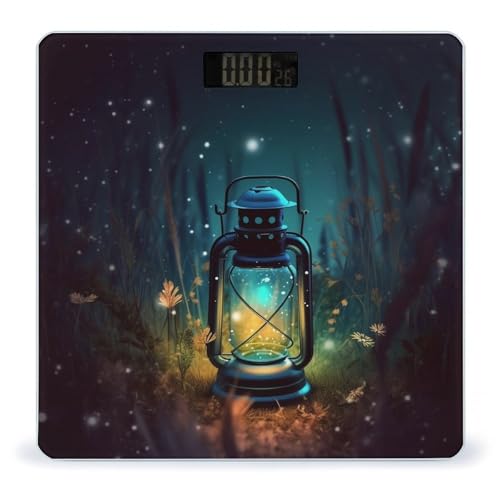 Báscula digital de baño con vidrio templado y pantalla LCD