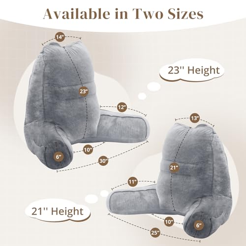 Image of Sasttie Reading Pillow for Bed, Back Pillow for Sitting Up, Dark Grey