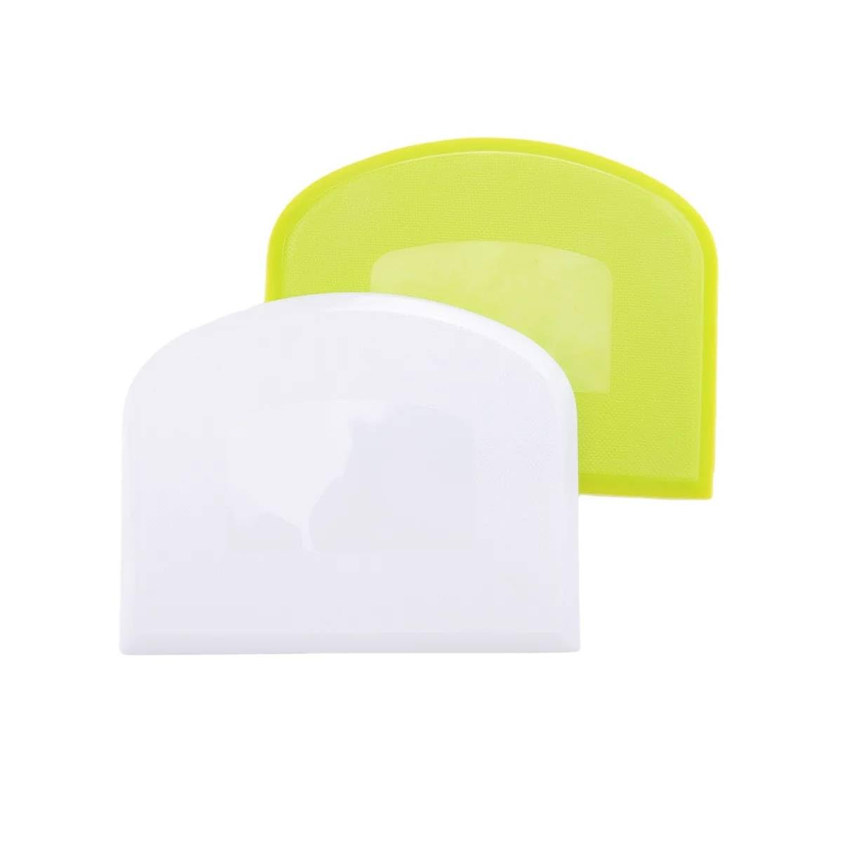 SHIPLORD® Food-Safe Plastic Dough Scraper Set - 2 Pack Flexible Bench Scrapers for Baking Cooking & Cleaning - Durable Easy-to-Clean Kitchen Tool-image-1