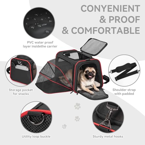image for Petsfit Expandable Dog Carrier Large Cat Carrier, Soft-Sided Portable 