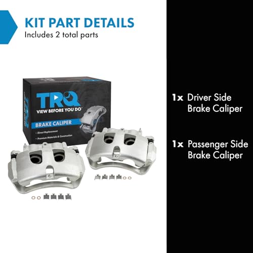 Image of TRQ Front Brake Caliper Set Zinc Coated Brackets Compatible with 2008-2010 Dodge Ram 4500, 5500 Sterling Truck Bullet 45 2011-2020 Ram 4500 5500