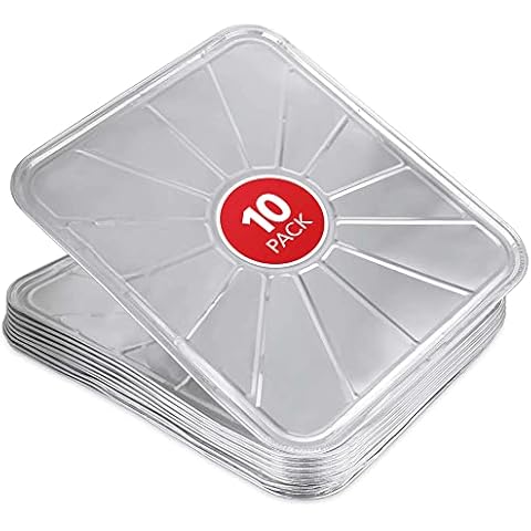 Stock Your Home Disposable Foil Oven Liners (10 Pack) Aluminum Foil Oven Liners for Bottom of Electric Oven & Gas Oven, Reusable Oven Drip Pan Tray for Cooking and Baking, Disposable Baking Mats Cover
