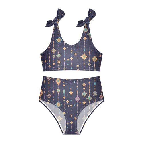 KLL Mardi Gras Carnival Purple Holiday Pattern Beads Yellow Green Girls Two Piece Bikini Sets Scoop Neck Swimsuit Swimwear3