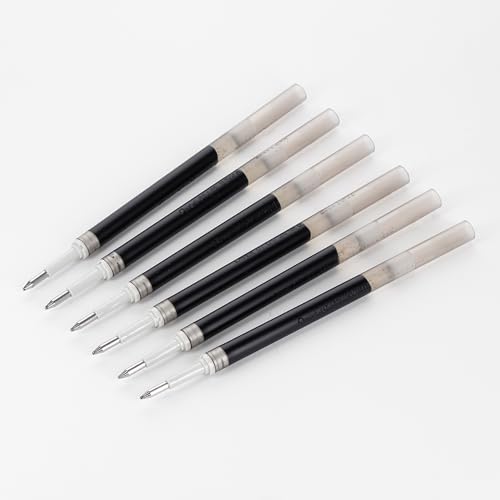 Image of Pentel Refill Ink - For EnerGel Gel Pen, 0.7mm Metal Tip, Medium, Black Ink, Pack of 6 Refills (LR7-6A)
