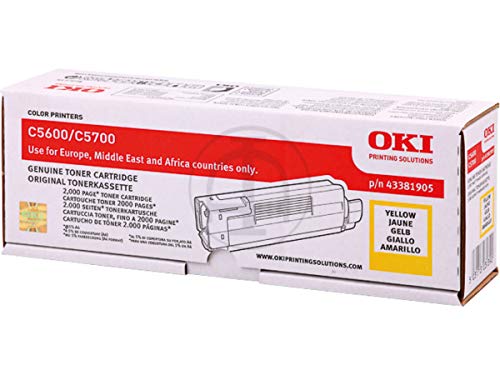 Toner yellow OKI C5700DN d'origine pour imprimante laser 2000 pages
