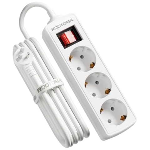 European to US Plug Adapter, EU to US Adapter, 3 AC Outlets for European Electronic Devices, Travel from France, Italy, Spain, Germany,13A/3250W Cover