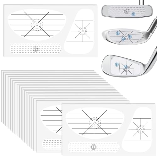 ゴルフ ショットマーカー 20ピースセット ショットセンサー ゴルフ位置確認ステッカー 打球痕が記録 ゴルフ練習用品 スイングの一貫性を向上 自分の打点の改善 ゴルフクラブ練習用ステッカー スイングトレーニング補助用品(ドライバー用20枚+アイアン20用枚