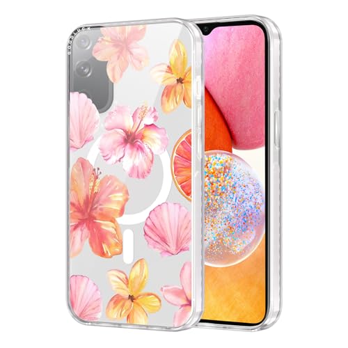 Coque Samsung Galaxy A14 5G esthétique fleur silicone transparente MagSafe - 2