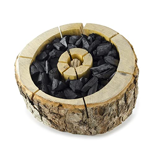 X4-LIFE Barbacoa ecológica XL, incluye carbón vegetal y encendedor, parrilla desechable de madera, respetuosa con el medio ambiente, con certificación FSC, 24-28 cm