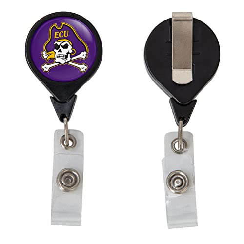 Desert Cactus East Carolina University Retractable Badge Holder Pirates ECU ID Reel with Ticket Clip for Lanyard, Work, School & Office Access