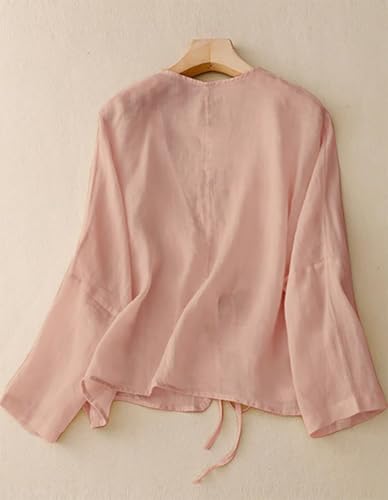 Image of IDEALSANXUN Womens Casual Spring Summer Lightweight Cotton Linen Jackets Cardigan Tops