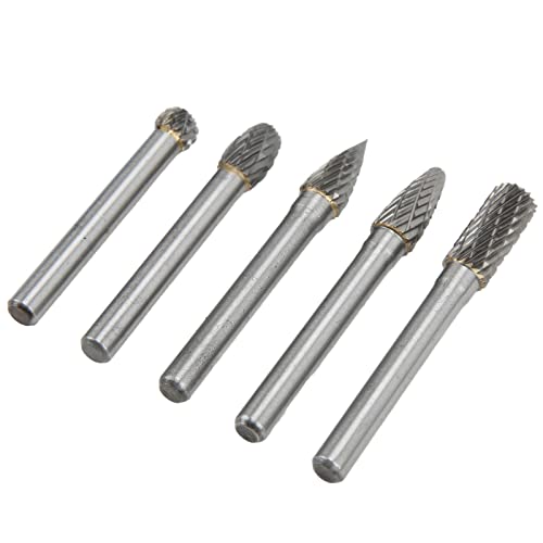 Set de 5 fresas de carburo de tungsteno 6x8mm doble corte miniatura 7