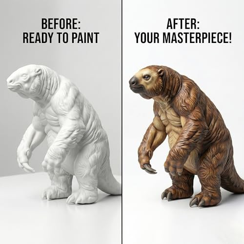 Image of Unscroo DIY 3D Model Painting Kits - Dinosaurs, Ice Age Animals & Unicorns - 3D Printed Art & Craft Hobby Gift for Kids, Teens & Adults - Return Gift Sets (Giant Sloth Single)