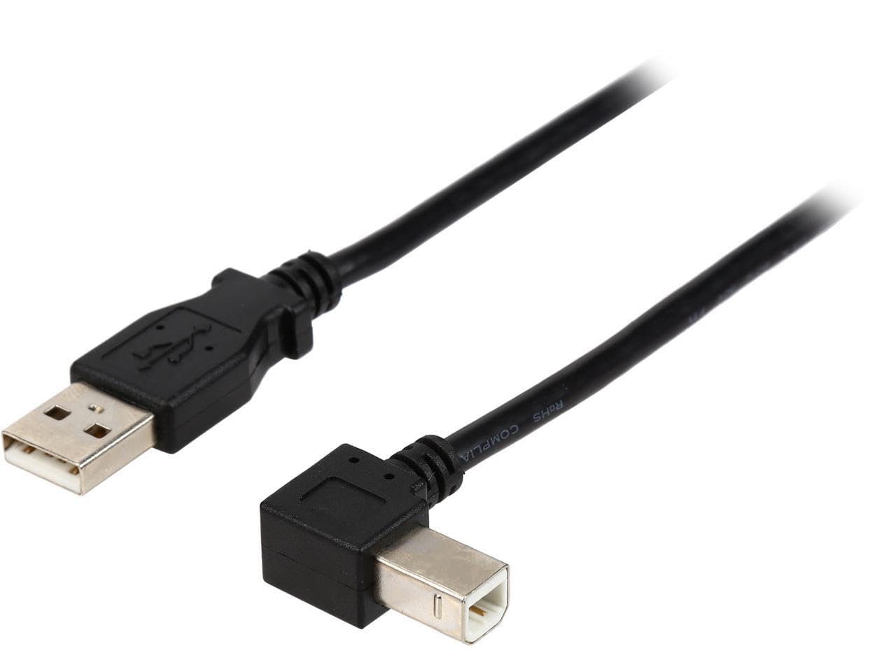 StarTech.com USBAB1ML 1 m kabel USB 2.0 A do lewego kąta B, kabel USB do drukarki 1 m, kabel USB B pod kątem lewym, 1 x USB A (M), 1 x USB B (M), czarny