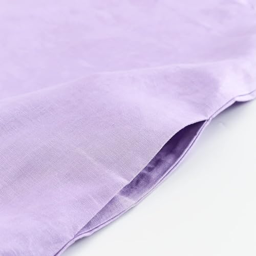 Image of Amazhiyu Women's 100% Linen High Low Midi Dress with Pocket | Summer Casual Flowy Dresses, Sleeveless Crewneck Dresses, Solid Color