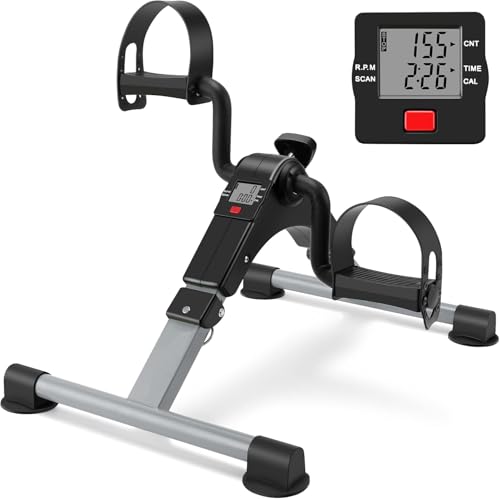 Image of Mini Pedal Exerciser Cycle for Home Workout with Digital Display | Under Desk Exercise Cycle for Legs & Arms | Adjustable Resistance Portable Fitness Machine Compact & Portable Design (Black)