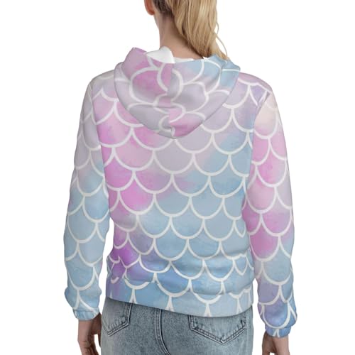 Sweat à capuche sirène imprimé écailles graphiques et coupe douce - 4
