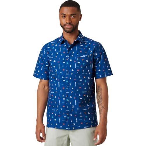 Helly Hansen Short Sleeve Shirt Quick Dry 2.0-Camiseta de Manga Corta, 606 Deep Fjord, S para Hombre