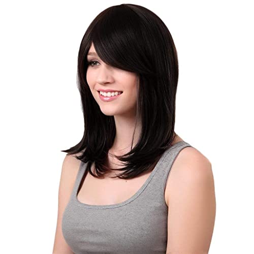 Image of Tressedup Hair medium hair wig / black for women n girls / medium length /can wash