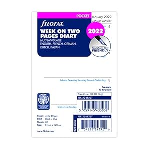 Filofax Zakweek op twee pagina’s 2022 dagboek