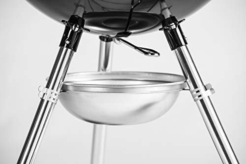 Weber Original Kettle E-5710 Holzkohlegrill/Porzellanemaillierter Deckel und Kessel, 57 cm Grillfläche, One-Touch-Reinigungssystem, Deckelthermometer, Dreibein-Ständer und Räder, Schwarz