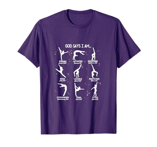 Gymnastics God Says I Am Bible Verse T-Shirt