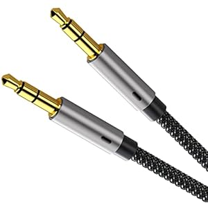 Aux Cord 3 ft,3.5mm Audio Cable Male to Male Stereo Hi-Fi Sound Nylon Braided aux to aux 1/8 Cable for Headphones Car Home Stereos Speakers