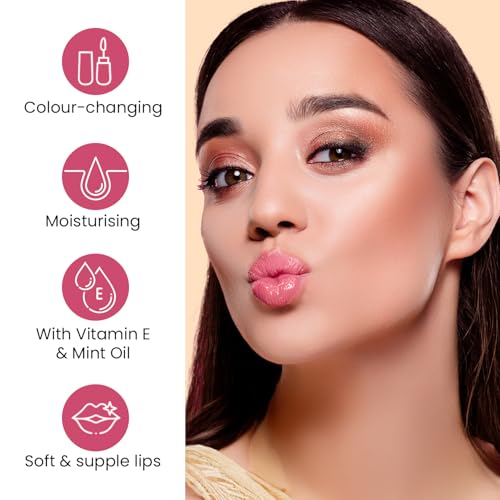 Image of Swiss Beauty Moist Heist Lip Oil | Colour-Changing | With Vitamin E & Mint Oil | Nourish & Protect | Shade- 1: Berry Robbery, 4.8g (Pack of 3)