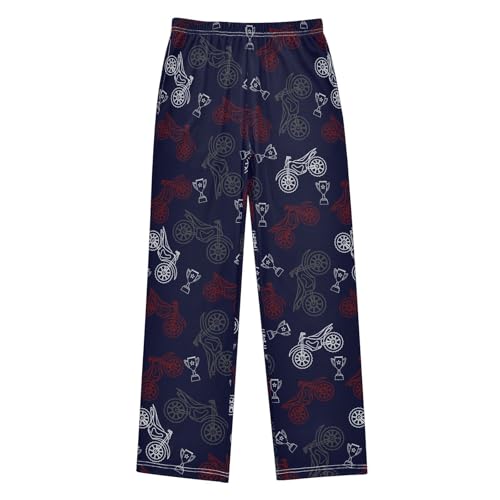Boys' Pants Motocross Trophy Cartoon Pattern Long Bottoms Jogger Pants Elastic Waist Trousers with Pockets S-XL