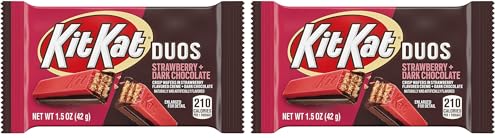 Image of KIT KAT DUOS Chocolate Strawberry Creme Wafer Candy Bars, 1.5 oz (24 Count) (Pack of 2)