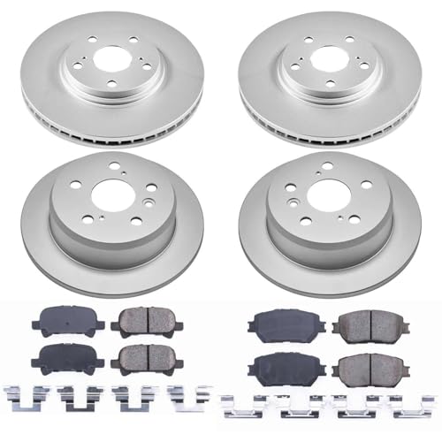 Image of PowerStop Front and Rear Brake Kit for Toyota Camry 2002-04 - Fully-Coated Disc Rotors with Z17 Ceramic Brake Pads Replacement, CRK1144
