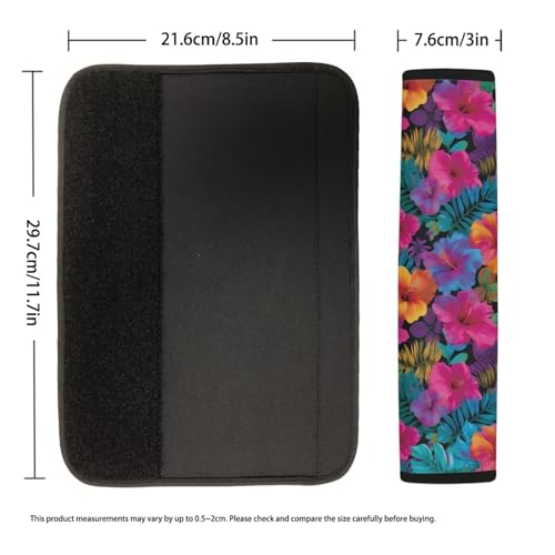 Image of AFPANQZ Tropical Flowers Seat Belt Pads Covers Universal Fit for Truck Vans Sedans SUVs Safety Seatbelt Pad Cushion Comfortable Driving Car Seats Accessories One Pair