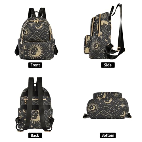 Image of ALAZA Sun Moon Stars Constellations Witchery Small Backpack Purse for Women Travel Bag Fashion Daypack Back Pack Shoulder Bag