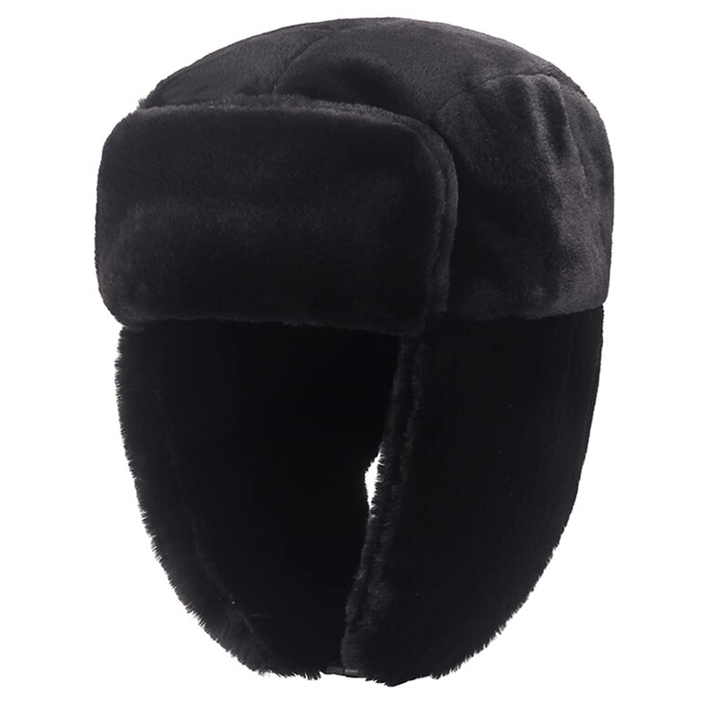 Chapka d’Hiver Chapeau de Trappeur en Fausse Fourrure Femme Chaud Bonnet Aviateur Russe Trooper Ushanka Chapeau de Bombardier avec Oreille Rabat