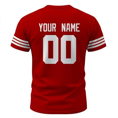 Image of ANTKING T-Shirt Custom Name Number Crewneck Short Sleeve for Men Youth Gifts