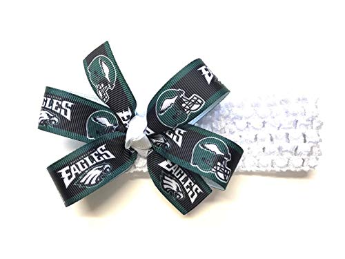 Image of Girls Eagles Headband Eagles Football Hair Bow for Newborn Baby Girl