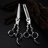 Professionelle Haarschneideschere, professionelle 6-Zoll-Modellierschere mit Totenkopf-Motiv aus...