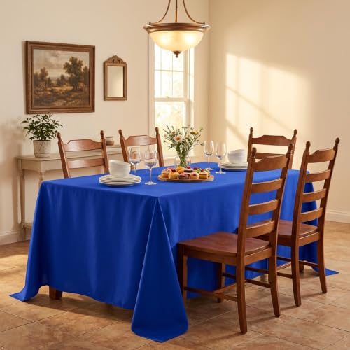 Image of sancua Rectangle Tablecloth for 6 Foot Tables, 90x132 Inch, Blue