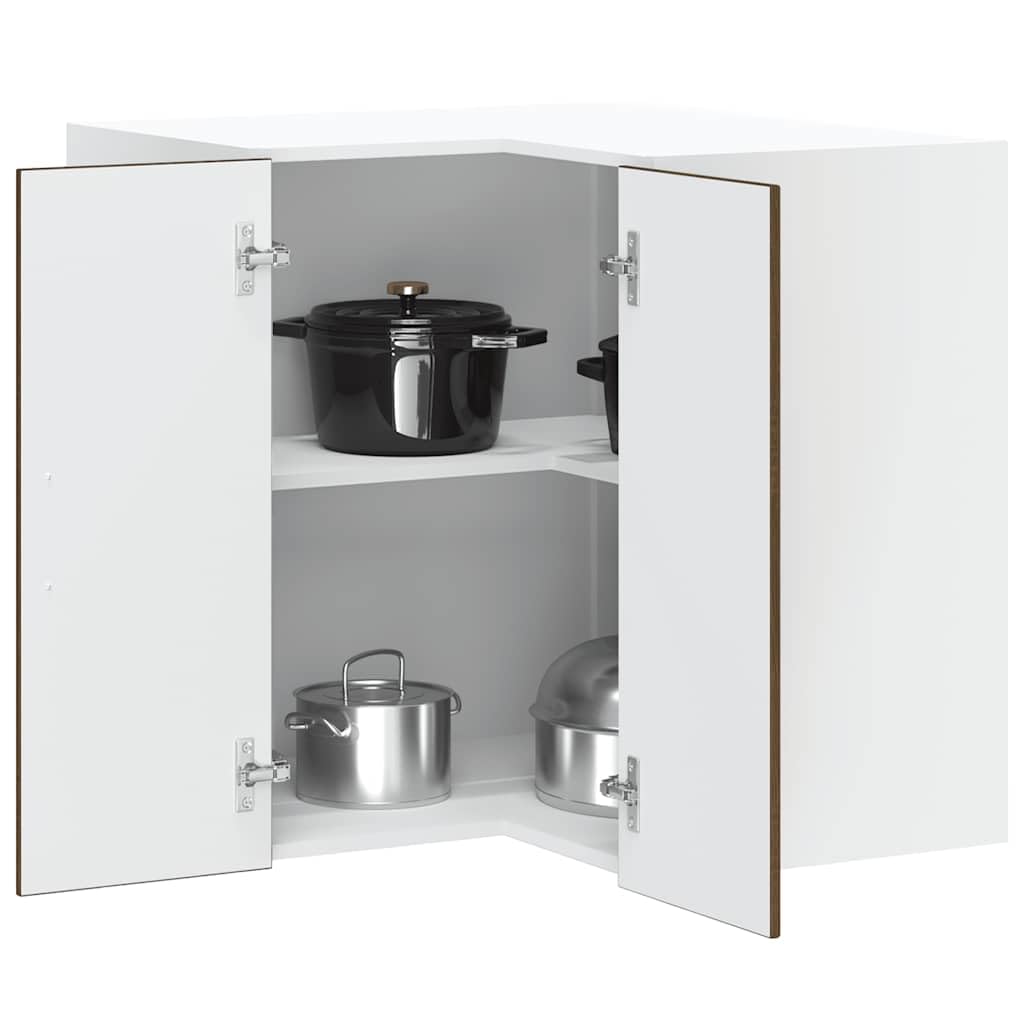 Lucca - Armadietto angolare da cucina, effetto rovere, 57 x 57 x 60 cm, con molto spazio, ripiano e porta per una conservazione efficiente in cucina, bagno o cantina