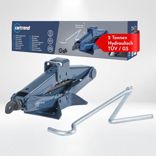 Cartrend Scherenwagenheber, Tragkraft bis 1000 kg, Wagenheber für Werkstatt und Hobby, gefertigt aus Qualitätsstahl