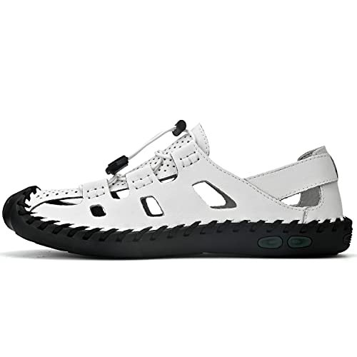 Sandals Man Slippers For Men Flip Flops Men's Closed Toe Summer Shoes Leather Breathable Outdoor Casual Shoe Beach Sport Hiking Work Male Brown Black Wide Big Size2