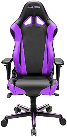 DXRacer OH/RV001/NV Racing Series Black and Violet Gaming Chair - Includes 2 Free Cushions