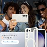 EASDNB Etui do Samsung Galaxy S23 Magsafe, magnetyczne etui na telefon komórkowy Samsung S23, ochrona aparatu, odporne na uderzenia i zarysowania, przezroczyste etui ochronne do Galaxy S23, białe