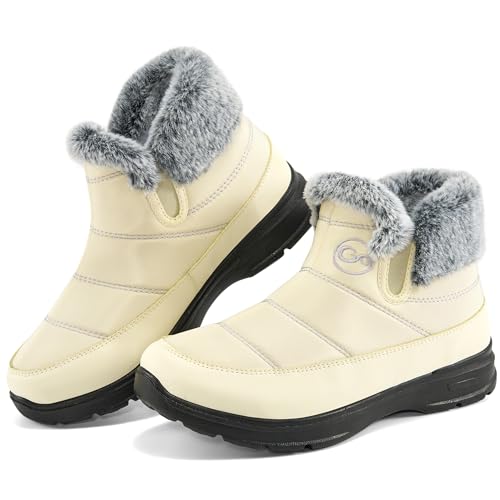 Zorfe Winter Snow Boots for Women: Warm Fur Lined Ankle Booties Waterproof Non Slip Outdoor Comfortable Ladies Shoes for Daily Travel