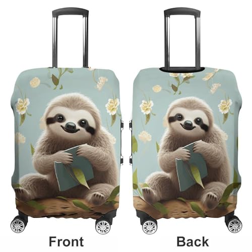 Cute Sloths Luggage Cover, Washable Elastic Suitcase Cover Protector Fit 18-32 Inch Luggage3
