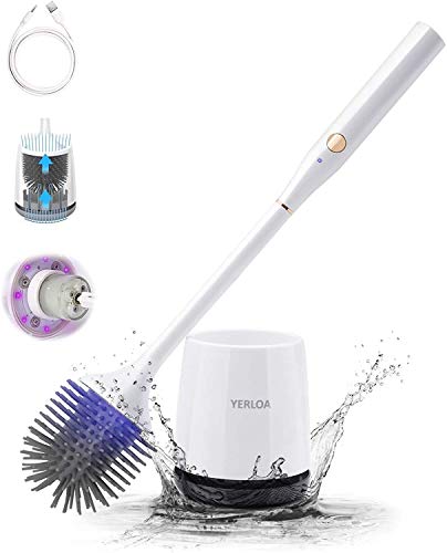 Best Cyber Monday 🔥 Toilet Brush with Holder,Toilet Cleaner Brush,Toilet Scrubber,Toilet Brushes for Bathroom,Toilet Brush Cleaner, Toilet Brush Set with 2000mAh Rechargeable Battery, 360° Electric Spin Scrubber