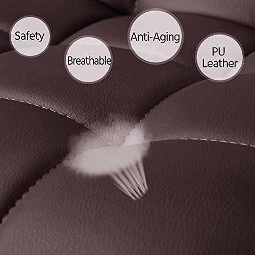 Sedia Ufficio Scrivania con Rotelle Girevole in Ecopelle per Computer Altezza Regolabile con Braccioli Rimovibili Marrone - Sedia gaming - Immagine 5