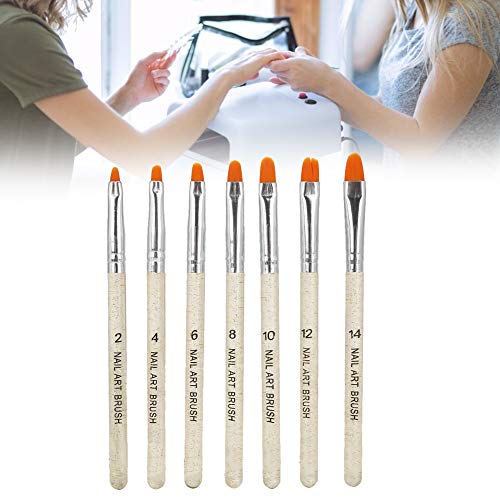 7pcs pennello per nail art con manico trasparente